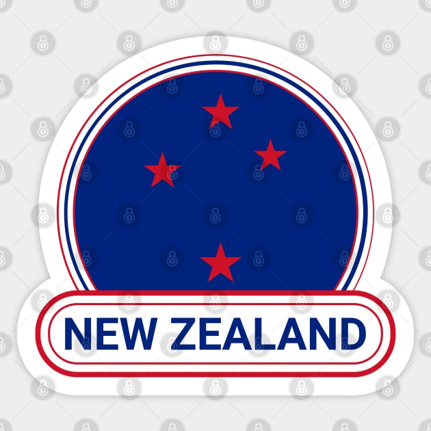 New Zealand Country Badge - New Zealand Flag Sticker by Yesteeyear